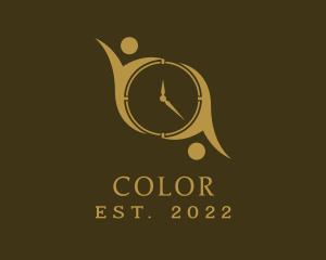 Golden - Human Fitness Clock logo design