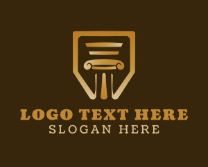 Column - Gold Pedestal Column logo design