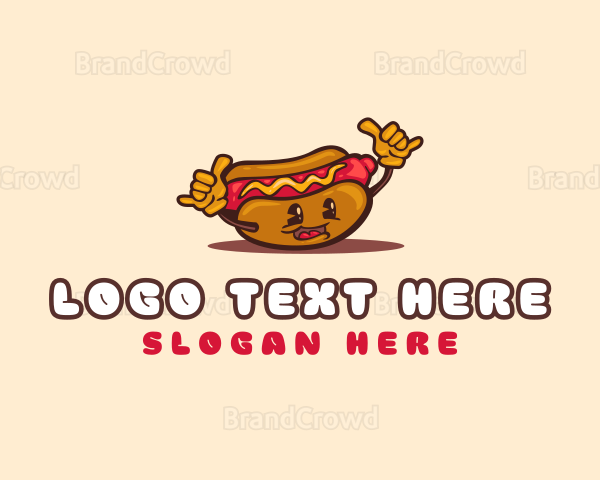 Hotdog Snack Character Logo