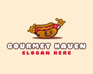 Hotdog Snack Character logo design