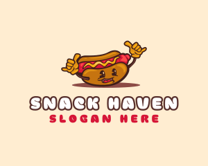 Hotdog Snack Character logo design