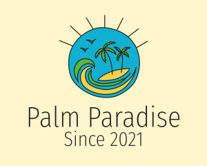 Tropical Vacation Island  logo design