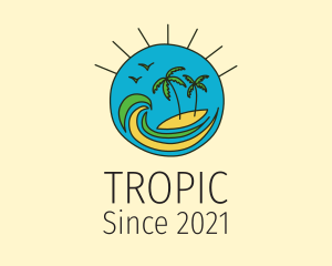 Tropical Vacation Island  logo design