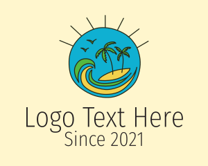 Surfing - Tropical Vacation Island logo design