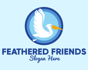 Migratory Pelican Bird logo design