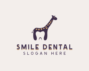 Giraffe Dental Tooth logo design