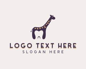 Molar - Giraffe Dental Tooth logo design