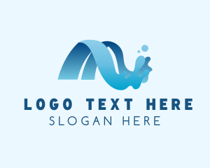Oceanic - Blue Water Letter M logo design