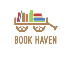 Library - Book Library Cart logo design