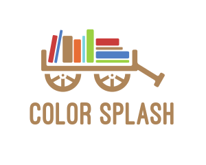 Book Library Cart logo design