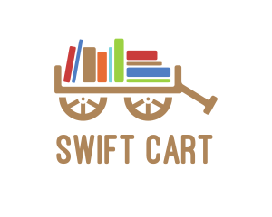 Book Library Cart logo design