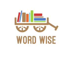 Literacy - Book Library Cart logo design