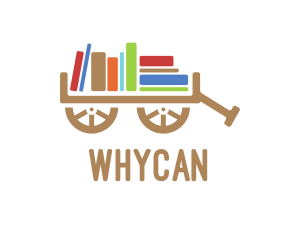 Wheel - Book Library Cart logo design