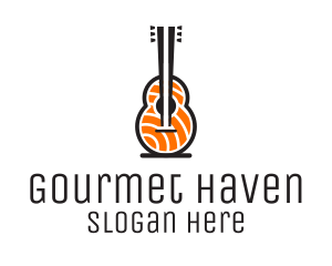 Music Guitar Sashimi logo design