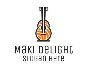 Maki - Music Guitar Sashimi logo design