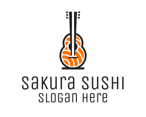 Music Guitar Sashimi logo design