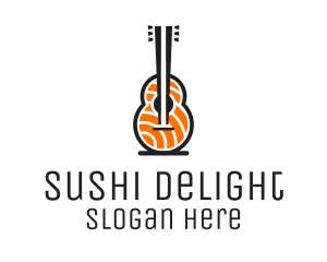 Music Guitar Sashimi logo design