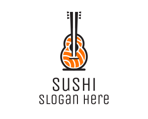 Music Guitar Sashimi logo design