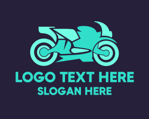 Motor Vehicle - Green Motorbike Race logo design
