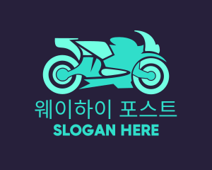 Green Motorbike Race logo design