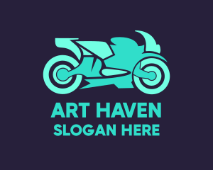 Green Motorbike Race logo design