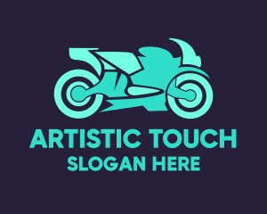 Green Motorbike Race logo design