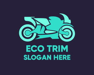 Green Motorbike Race logo design