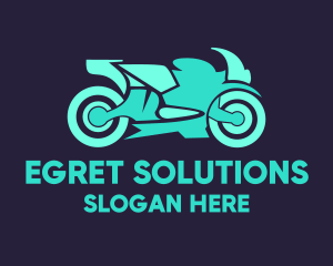 Green Motorbike Race logo design