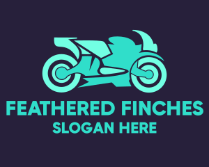 Green Motorbike Race logo design