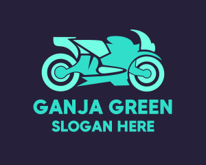 Green Motorbike Race logo design