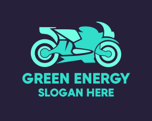 Green Motorbike Race logo design