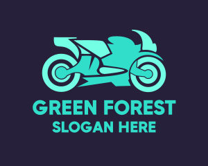 Green Motorbike Race logo design