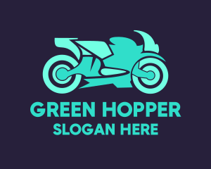 Green Motorbike Race logo design
