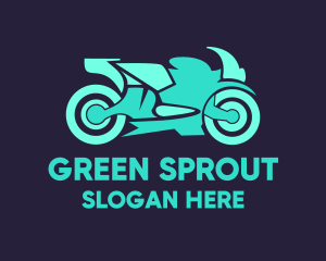 Green Motorbike Race logo design