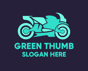 Green Motorbike Race logo design