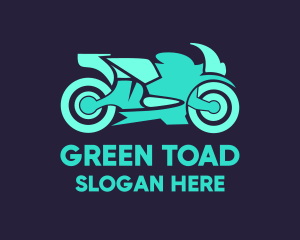 Green Motorbike Race logo design