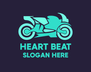 Green Motorbike Race logo design