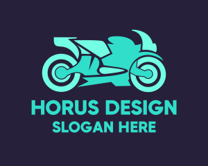 Green Motorbike Race logo design