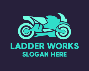 Green Motorbike Race logo design