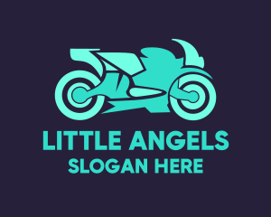 Green Motorbike Race logo design