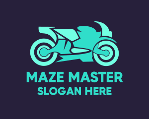 Green Motorbike Race logo design