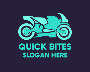 Green Motorbike Race logo design