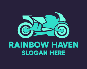 Green Motorbike Race logo design