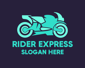 Rider - Green Motorbike Race logo design