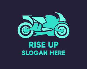 Green Motorbike Race logo design