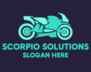 Green Motorbike Race logo design