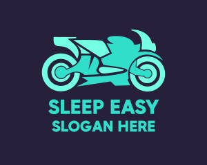 Green Motorbike Race logo design