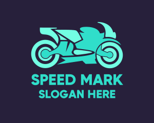 Green Motorbike Race logo design