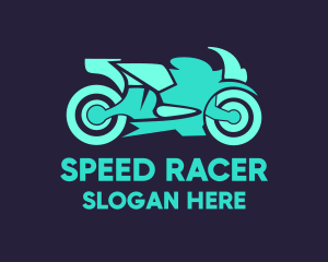 Race - Green Motorbike Race logo design