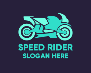 Green Motorbike Race logo design